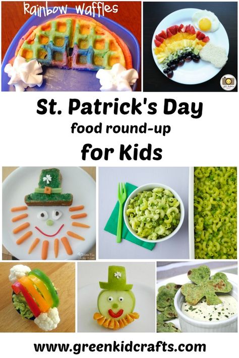 Healthy St. Patrick's Day food for kids. Green food ideas, shamrock shaped food and leprechaun food diy ideas to make at home... Leprechaun Food, Rainbow Waffles, St Patricks Food, Graham Cracker, St Patricks Day Food, Healthy Cat Treats, Good Healthy Snacks, Diet Food List, Healthy Dog Treats