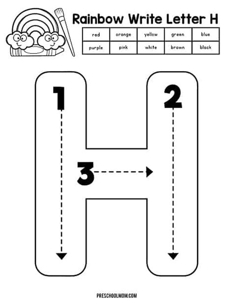 Uppercase Letter Tracing Worksheets - Preschool Mom Letter H Tracing Worksheet, Letter H Printable, Letter H Tracing, Handwriting Abc, Uppercase Letter Tracing, Letter Formation Worksheets, Letter Q Worksheets, Alphabets Letter, Practicing Handwriting