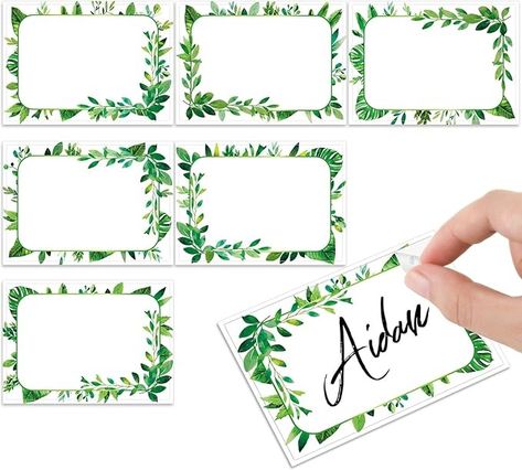 Amazon.com : Engrowtic 240 Pcs Greenery Name Tags Stickers for Kids Spring Summer Classroom Border Name Tag Labels Party Name Tag Personalized Name Tags for Themed Party Office Home, 3.5 x 2.4", 6 Styles : Office Products Reunion Name Tags, Camp Room, Classroom Name Tags, Classroom Borders, Printable Tags Template, Name Tag Templates, Name Tag Design, Beautiful Borders, Greenery Design