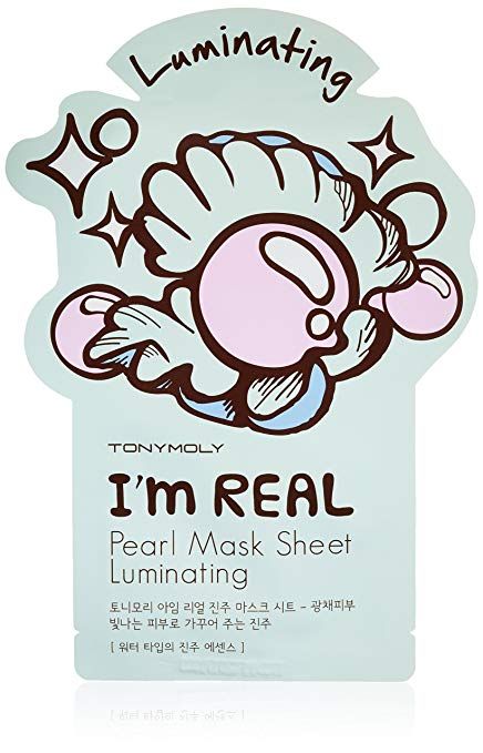 AmazonSmile: TONYMOLY I'm Real Pearl Luminating Mask Sheet, Pack of 1: Luxury Beauty Korean Makeup Brands, Pearl Mask, Avocado Mask, Rose Mask, Popular Skin Care Products, Brightening Mask, Mini Facial, Mask Sheet, Hydrating Mask