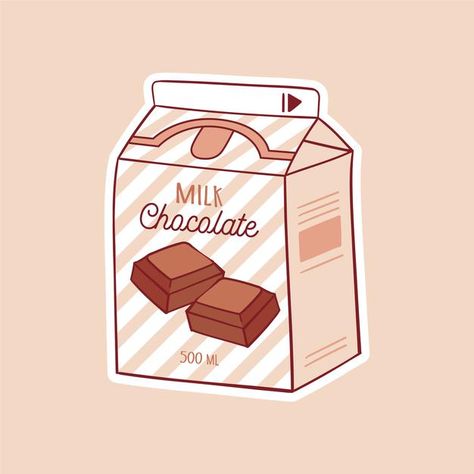 Milk Tattoo, Korean Milk, Emote Ideas, Honey Chocolate, Making Chocolate, Milk Box, Brown Aesthetic, Cute Ideas, Toffee