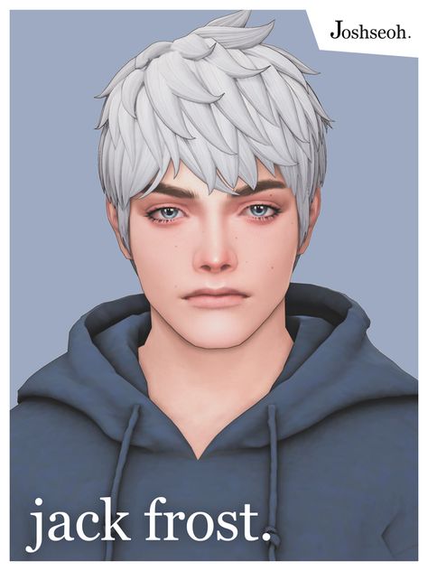 Jack Frost Hair (Hair Commissions) | Josh (jo_se_oh / joshseoh) Zombie Christmas, Frosted Hair, Normal Map, Sims 4 Cc Finds, Jack Frost, Maxis Match, Sims 2, How To Draw Hair, Disney And Dreamworks