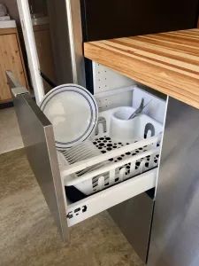 Hidden Dish Drying Rack, Hidden Drying Rack, Drying Rack Kitchen, Kitchen Cupboard Doors, Dish Drying Rack, Salon Suites, Kitchen Cabinets Decor, Kitchen Dimensions, Dish Rack