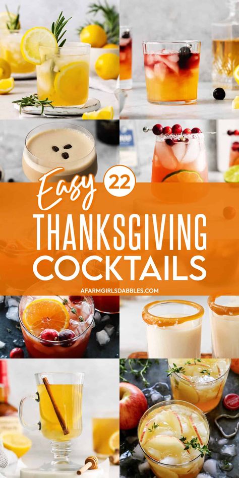 Simple Thanksgiving Drinks Alcohol, Fun Thanksgiving Drinks Alcohol, Thanksgiving Drinks Tequila, Boozy Thanksgiving Drinks, Thanksgiving Brunch Cocktails, Large Batch Thanksgiving Cocktails, Thanksgiving Theme Drinks, Thanksgiving Alcoholic Drinks Recipes, Simple Thanksgiving Cocktail