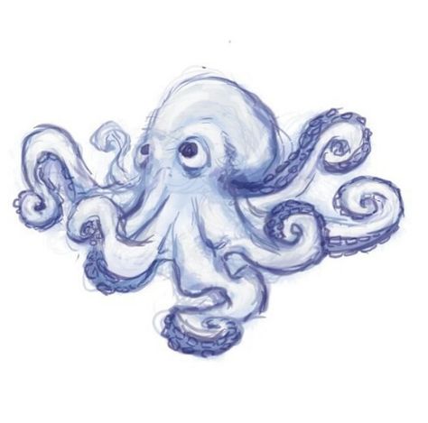 Octopus Doodle, Octopus Drawing, Seni Cat Air, Lukisan Cat Air, Arte Inspo, Arte Sketchbook, Cool Art Drawings, Sketchbook Art Inspiration, Art Inspiration Drawing