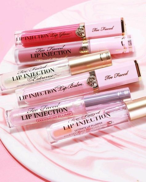 Lip Injections Too Faced, 2 Faced Lip Injection, Lip Gloss Collection Aesthetic, Lip Plumber, Extreme Lip Plumper, Two Faced Makeup, Makeup Utensils, Skincare Luxury, Too Faced Lip Injection