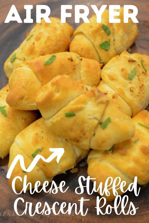 Crescent Roll Cheese Sticks, Cressant Rolls, Cheese Stuffed Crescent Rolls, Air Fryer Stuffed Mushrooms, Air Fryer Cheese, Stuffed Crescent Rolls, Crescent Roll Appetizers, Cheese Crescent Rolls, Crescent Recipes