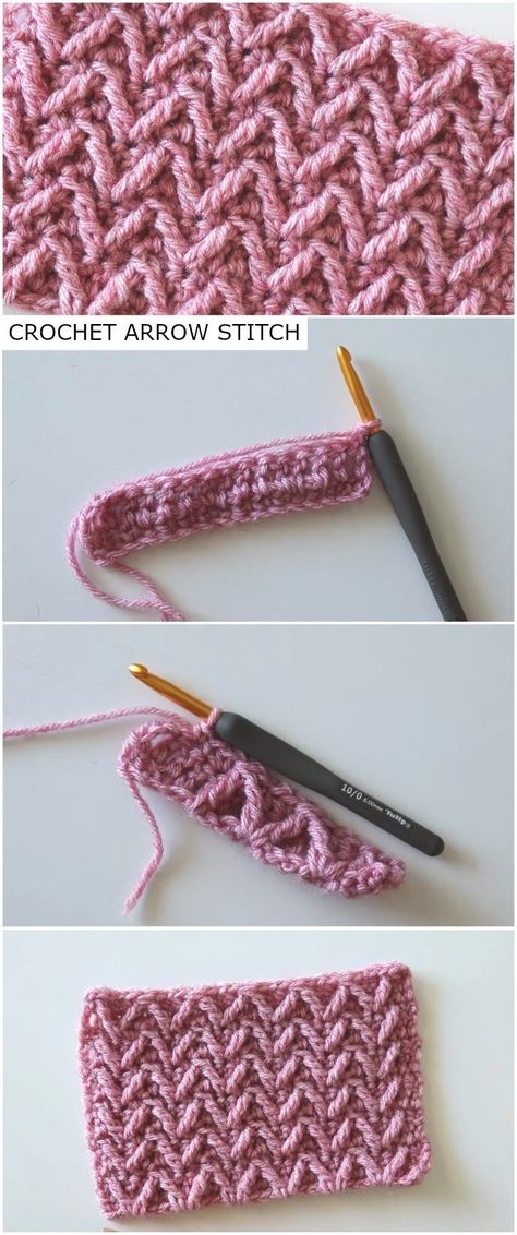 Crochet Arrow Stitch Tutorial For Beginners Crochet Arrow Stitch Blanket, Crochet Arrow, Beginner Haken, Corak Krusye, Feather Stitch, Beginners Crochet, Stitch Tutorial, Crochet Blog, Stitch Crochet