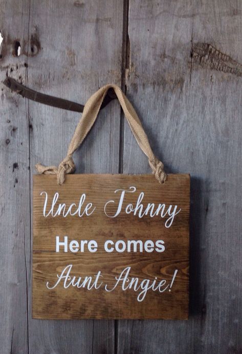 Excited to share this item from my #etsy shop: Uncle Johnny here comes Aunt Angie, Flower girl, here comes the bride, bride, bride sign, here comes bride, wedding decor, wedding, 12X12 Save Relationship, Dyi Wedding, Flower Girl Signs, Bride Sign, Rustic Letters, Bouquets Ideas, Weddings Idea, Garden Rustic, Cottage Chic Decor