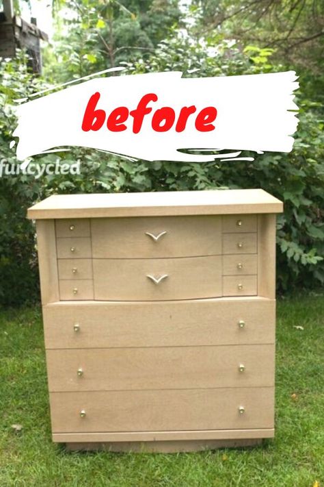 Thrift store mid century modern dresser update on a budget. Check out the before and after baseball dresser upcycled furniture idea for your kids. Unique and creative Furniture flip idea for kids bedroom decor on a dime. Baseball Dresser, Mid Century Modern Dresser Makeover, Dresser Makeover Diy, Dresser Update, Modern Dresser Makeover, Unique Dresser, Upcycle Dresser, Diy Dresser Makeover, Furniture Flip