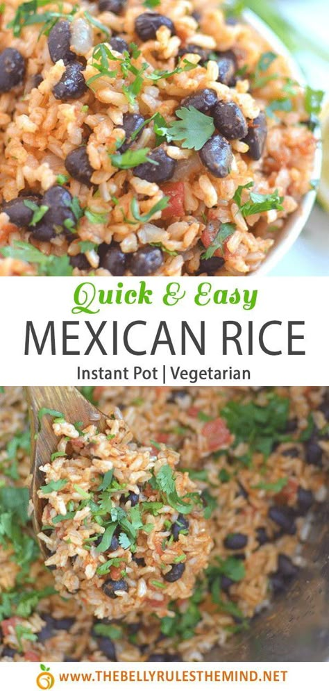 Instant Pot Mexican Rice And Beans, Instant Pot Mexican Rice Easy, Black Beans And Rice Instant Pot, Rice And Beans Instant Pot, Instant Pot Beans And Rice, Instant Pot Rice And Beans, Mexican Beans And Rice, Veg Tacos, Rice With Beans