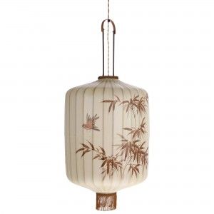 TRADITIONAL cream lantern L - HK living Fabric Lantern, Chinese Fabric, Kirkenes, Light For Dining Room, Traditional Lanterns, Large Lanterns, Metal Lamp Shade, Hk Living, Hand Painted Fabric