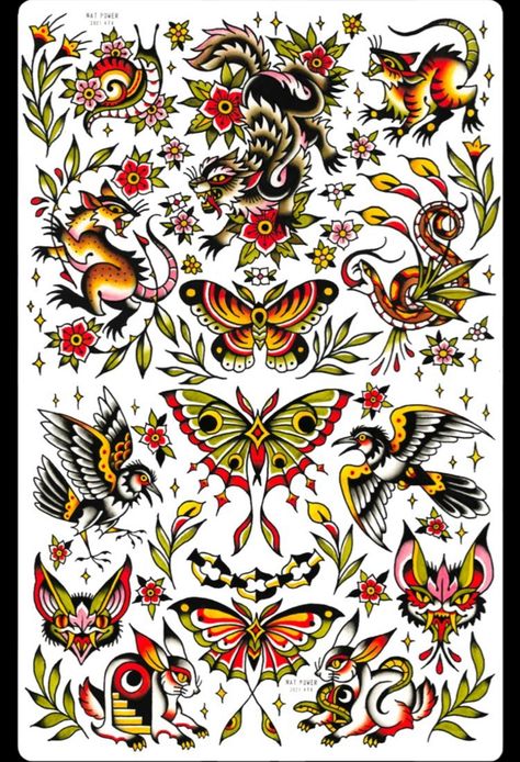 Bug Tattoo Flash, Traditional Bug Tattoo Old School, American Traditional Ladybug, Traditional Bugs Tattoo, Traditional Insect Tattoo, Traditional Bug Tattoo Flash, Traditional Tattoo Animals, Traditional Tattoo Flash Sheets, Traditional Tattoo Drawings