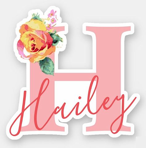 Hailey Girls Name Personalized Stickers - decorating water bottles, helmets, cars, skateboards, bikes, laptops, phones, tablets, binders, notebooks, journals, lockers, water bottles and more!