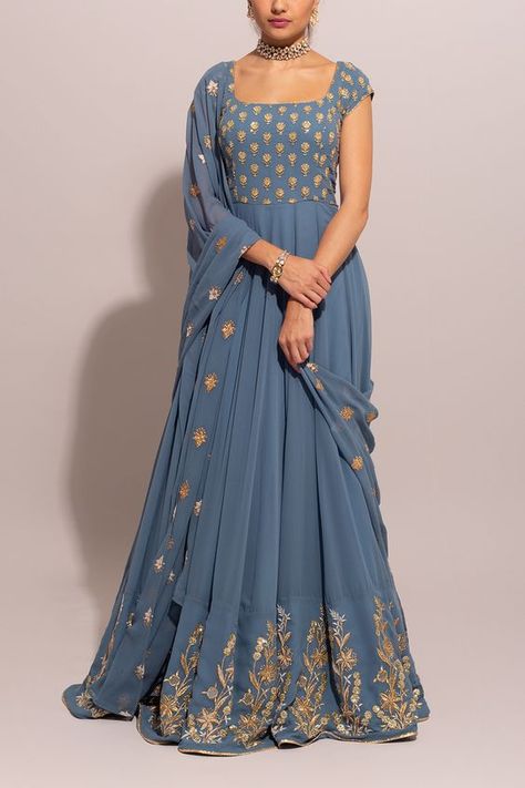 Anakarli Dress, Georgette Anarkali Dress, Lehenga Anarkali, Indian Outfits Lehenga, Long Gown Dress, Half Saree Designs, Girls Frock Design, Indian Fashion Saree, Traditional Indian Outfits