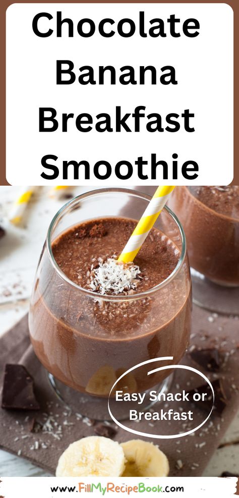 Banana Cocoa Smoothie, Chocolate Protein Powder Smoothie, Vanilla Yogurt Smoothie, Greek Yogurt Smoothie Recipes, Frozen Chocolate Bananas, Healthy Shake, Healthy Protein Breakfast, Chocolate Protein Smoothie, Best Whey Protein Powder