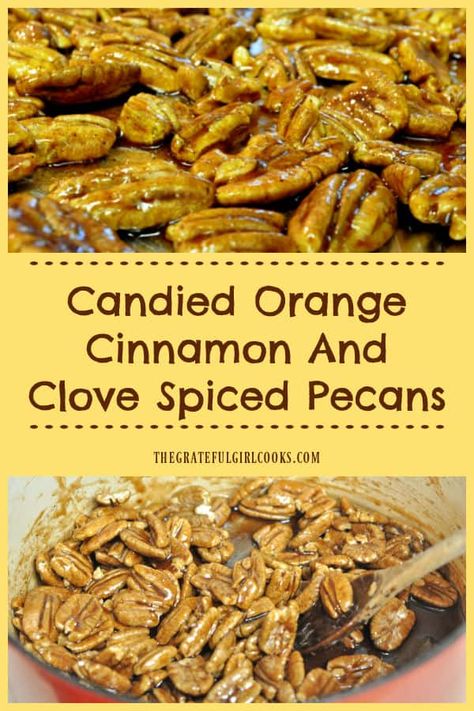 Orange Glazed Pecans, Orange Pecans, Nuts And Seeds Recipes, Pecan Recipes Easy, Seasoned Nuts, Flavored Nuts, Spiced Almonds, Glazed Pecans, Candied Almonds