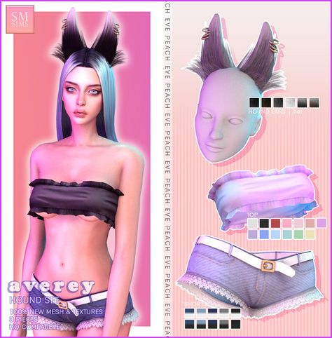 PEACH | Hound Set | SM Sims on Patreon Sm Sims, Los Sims 4 Mods, The Sims 4 Cabelos, Sims Packs, The Sims 4 Packs, Sims 4 Cc Makeup, Sims 4 Body Mods, Free Sims, Sims 4 Cc Folder