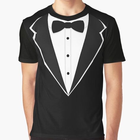 Fake Tuxedo Faux Suit Vest and tieGraphic T-Shirt Cool Tuxedos, Tuxedo Prom, Tux Shirt, Tuxedo T Shirt, Climbing Clothes, Vest And Tie, Funny Tee Shirts, Tuxedo Shirts, Prom Wedding