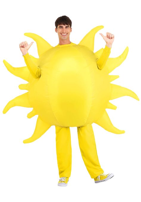 PRICES MAY VARY. Size: Standard COSTUME INCLUDES: We know you're ready to shine as the sun! That's why this Sunny Day Costume features an inflatable design. It includes a tunic suit with an integrated fan and battery pack. Batteries are sold separately. FROM FUN COSTUMES: There's no saying just how brightly you can shine when you team up with us. That's because we're serious about costumes and that includes designing and making our own in-house designs. This Sunny Sun Costume is one of our favor Sun Costume, Sunglasses At Night, Yellow Gloves, Yellow Costume, Inflatable Costumes, Halloween Inflatables, Funny Costumes, Up Costumes, Cloudy Day