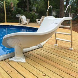 Inter-Fab ZM-CR-SS Zoomerang Slide Right Turn Slide Kit, White Above Ground Pool Slide Ideas, Pool Slide Ideas, Dream Landscaping, Above Ground Pool Slide, Backyard String Lights, Pool Water Slides, In Ground Pool, Outdoor Jobs, Pool Deck Plans