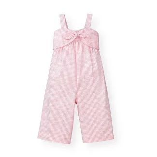 Jumpsuit Pink, Pink Seersucker, Outfit Primavera, Ruffle Jumpsuit, Summer Vacations, Pink Jumpsuit, Cropped Jumpsuit, Organic Cotton Clothing, Pink Gingham