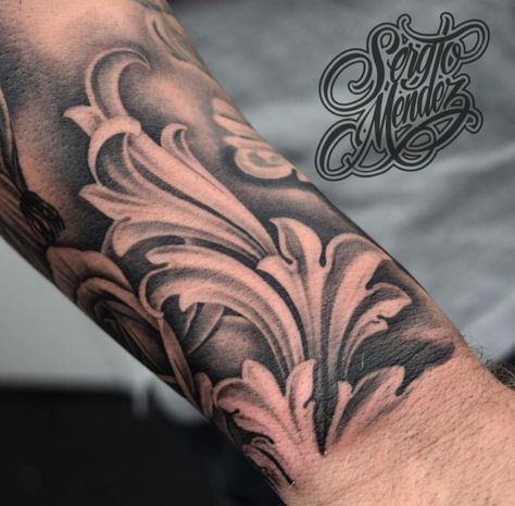 Filigree Filler Tattoo, Cool Fonts For Tattoos For Men, Tattoo Ideas For Men Black And Grey, Filagree Tattoo Designs, Philagree Tattoo Designs, Filigree Hand Tattoo, Filligree Tattoos Designs For Men, Philigree Tattoo, Filigree Design Tattoo