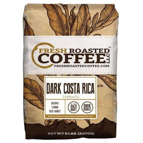 Dark Costa Rica Tarrazu, Whole Bean, Fresh Roasted Coffee LLC. (5 lb.) *** Remarkable product available now. - Fresh Groceries Sumatra Coffee, Coffee Process, Fair Trade Coffee, Fresh Groceries, Decaf Coffee, Roasted Coffee Beans, Roasted Coffee, Organic Coffee, Dark Roast