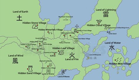 5 great lands naruto, all naruto lands, geography naruto, hidden village naruto fanfiction, hidden village naruto map, hidden village naruto... Naruto World Map, Hidden Mist Village, World Painter, Konoha Village, Hikaru No Go, Map Minecraft, Moon Kingdom, Naruto The Movie, Valley Village