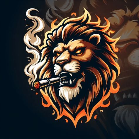 I will make a high quality lion smoking mascot logo in express delivery Logo Lion, Lion Mascot, Express Logo, Mascot Logo, Create A Logo, Logo Design Services, Design Your Own, Brand Identity, Service Design