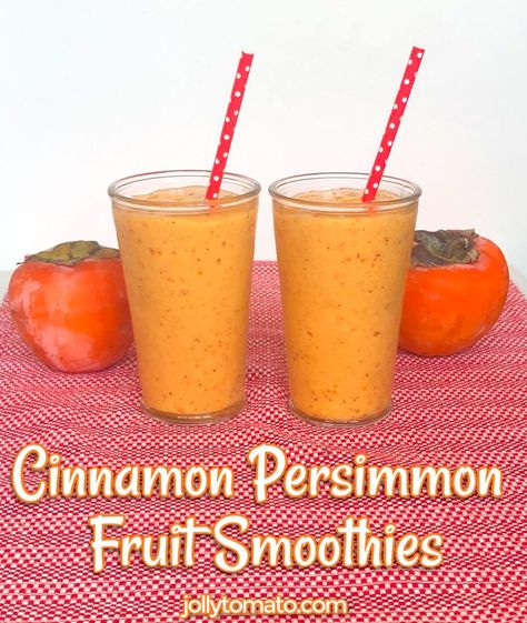 cinnamon persimmon fruit Hachiya Persimmon Recipes, Persimmon Puree, Persimmon Recipes, Persimmon Fruit, Quick Smoothies, Tasty Healthy Recipes, Winter Fruit, Colorful Food, Beverage Recipes