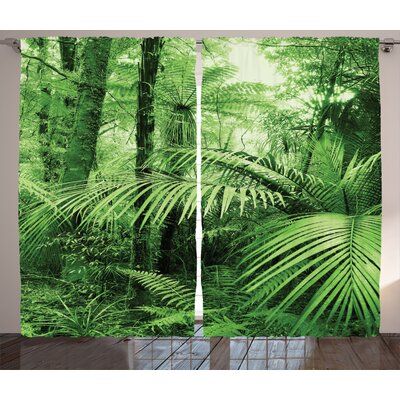 Theme Illustration, Decorative Curtains, Bedroom Window, Modern Curtains, Rod Pocket Curtain Panels, Rod Pocket Curtains, Window Drapes, Wild Nature, Exotic Plants