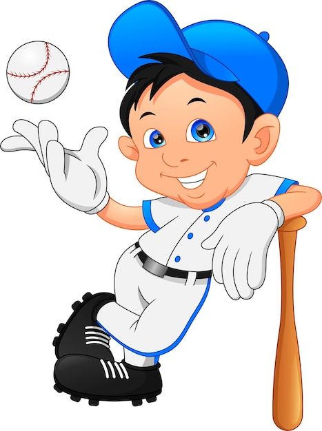 Cute boy softball player posing Premium ... | Premium Vector #Freepik #vector #baseball-glove #base-ball #baseball-bat #baseball Kids Playing Baseball, Sports Day Decoration, Happy Birthday Baseball, Baseball Cartoon, Cricket Cake, Baseball Drawings, Sports Cake, Spring Training Baseball, Bat Baseball