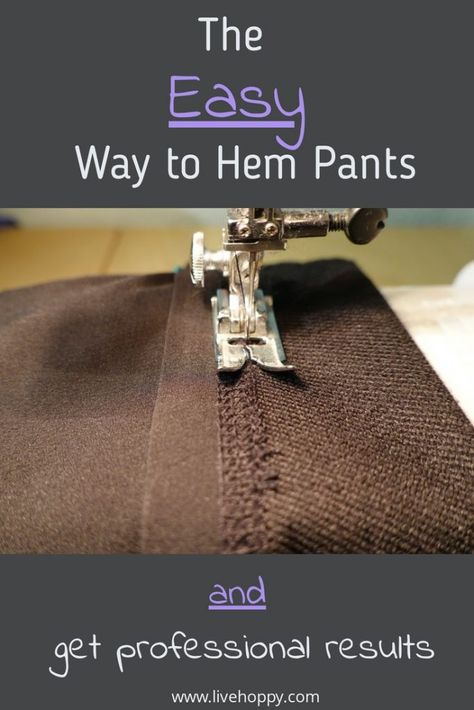 Sewing A Hem Hack, Easy Pant Hemming, How To Hem Pants And Keep Original Hem, Hemming Pants Hack, Hemming Yoga Pants By Hand, Best Way To Hem Pants, Hem Pants Hack, Pants Hemming Hacks, How To Hem Polyester Pants