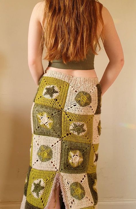 Pocket Skirt Pattern, Cute Crochet Skirt, Skater Core, Skater Outfit, Star Patchwork, Crochet Store, Skirt Inspiration, Crochet Star, Crochet Skirts