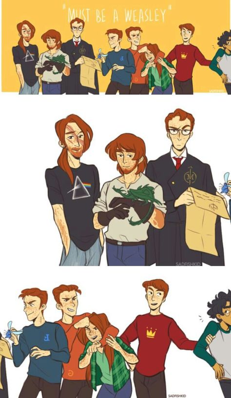 Ahhh there’s Ron forcing harry to be in the pic cause they think of him as family even before he married ginny😭 Percy Weasley Fanart, Charlie Weasley Fanart, The Weasleys, Harrypotter Fanart, Percy Weasley, Albus Severus Potter, Albus Severus, Weasley Family, Buku Harry Potter