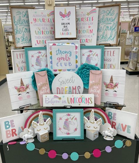 Hobby Lobby Girls Room, Hobby Lobby Unicorn Room, Hobby Lobby Bedroom, Baby Girl Unicorn Nursery, Unicorn Target Room, Pillowfort Target Kids Rooms Unicorn, Pink And Purple Unicorn Room, Unicorn Table, Unicorn Rooms