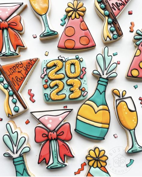 Nye Cookies Decorated, Nye Illustrations, New Years Eve Cookies Decorated, New Years Decorated Cookies, Happy New Year Cookies Decorated, New Year’s Eve Cookies Decorated, New Years Cookies Decorated Royal Icing, New Year Cookies Decorated, New Year’s Eve Cookies