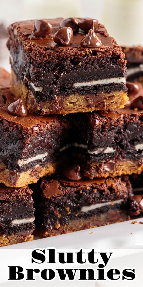 Homemade Cookie Dough, Ultimate Brownies, Cake Brownies, Ultimate Chocolate Chip Cookie, Oreo Fudge, Cookie Base, Chocolate Chip Brownies, Quick Dessert Recipes, Quick Dessert