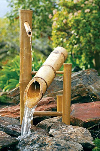 Bamboo Water Fountain, Japanese Gardens Design Ideas, Japanese Garden Decor, Bamboo Fountain, Water Symbol, Garden Water Feature, Garden Centers, Solar Fountain, Japanese Garden Design