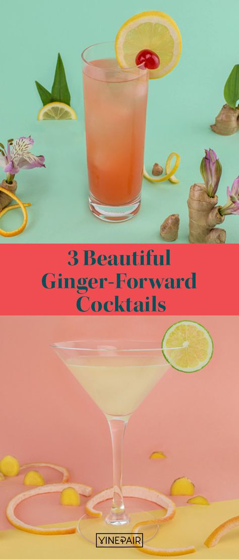 Cocktails With Ginger Syrup, Ginger Liqueur Cocktails, Cocktails With Ginger, Acholic Drinks, Ginger Cocktail Recipes, Best Mocktails, Ginger Soda, Ginger Cocktails, Infused Gin