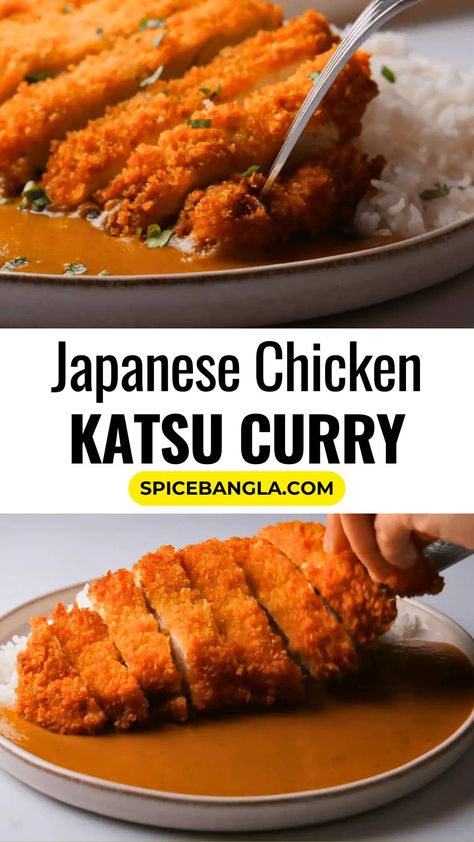 Discover a fusion of crispy chicken cutlet and Japanese-flavored curry in a single dish! Today’s Japanese Chicken katsu curry is a simple yet delicious recipe. #katsucurry #japanesefood Simple Breaded Chicken, Easy Chicken Katsu, Chicken Katsu Curry Recipe, Japanese Curry Sauce, Japanese Katsu Curry, Japanese Chicken Katsu, Katsu Curry Recipe, Japanese Katsu, Japanese Chicken Curry