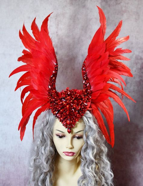 Valkyrie Headdress, Wings Headpiece, Gothic Headpiece, Carnival Headdress, Phoenix Costume, Phoenix Wings, Cosplay Horns, Wings Cosplay, Cosplay Wedding