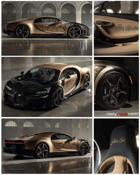 Bugatti Chiron Super Sport Golden Era Golden Bugatti, Bugatti Suv, Bugatti Chiron Black, Bugatti Chiron Super Sport, Bugatti Wallpapers, Toyota Land Cruiser Prado, Bugatti Chiron, Super Sport, Modified Cars