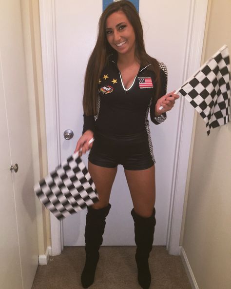 Formula 1 Drivers Costume, Racecar Driver Costume Women, Flag Girl Costume Race, Race Car Costume For Women, Race Car Driver Halloween Costume Couple, Nascar Costume Women, Racer Costume Woman, Race Driver Costume, Race Girl Costume