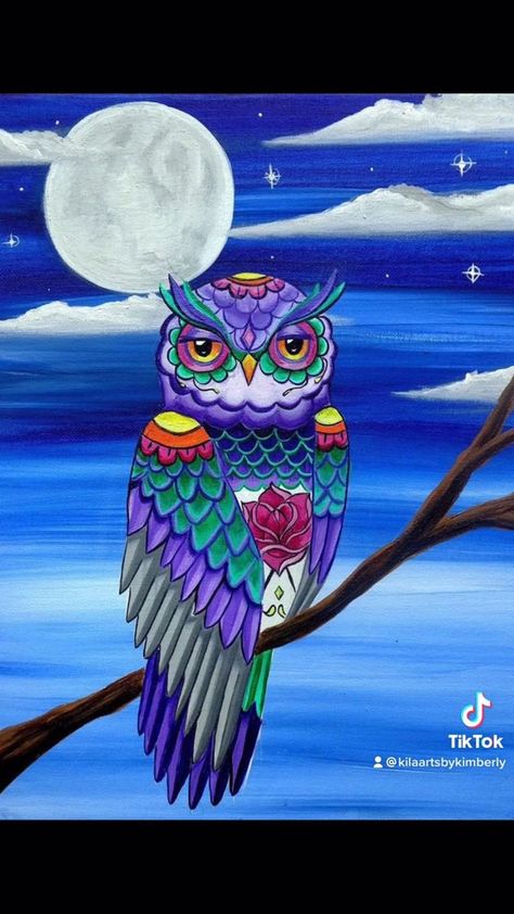 Owl Video, Owl Artwork, Owl Wallpaper, Mermaid Painting, Colorful Owls, Owls Drawing, Owl Pictures, Owl Painting, Owl Tattoo