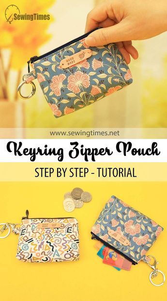 Zippered Pouch Tutorial Free Pattern Coin Purses, Coin Purse Diy Sewing Projects, Diy Small Bag Zipper Pouch, Zippered Coin Purse Pattern, Diy Small Zipper Pouch, Small Zipper Pouch Pattern Free Sewing, Keychain Coin Purse Diy, Small Coin Pouch Sewing Pattern, How To Sew A Zipper Pouch Simple