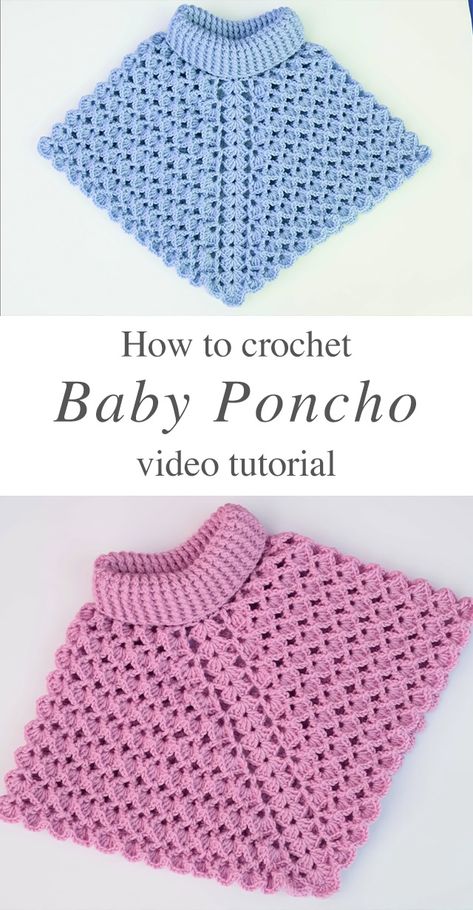 Crochet Baby Poncho You Can Easily Make - CrochetBeja Baby Poncho Crochet Pattern Free, Crochet Baby Poncho Free Pattern, Baby Poncho Crochet, Crochet Baby Things, Crochet Baby Free Pattern, Poncho Crochet Pattern Free, Baby Crochet Ideas, Free Crochet Baby Patterns, Free Baby Crochet Patterns