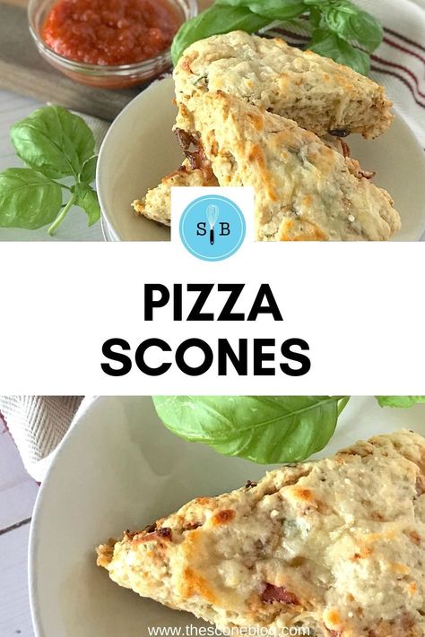 Pizza Scones Recipe, Scones Savory Recipe, Italian Scones Recipe, Savory Scone Recipes, Perfect Scones, Pizza Scones, Savory Scones Recipe, Savoury Scones, Luncheon Recipes