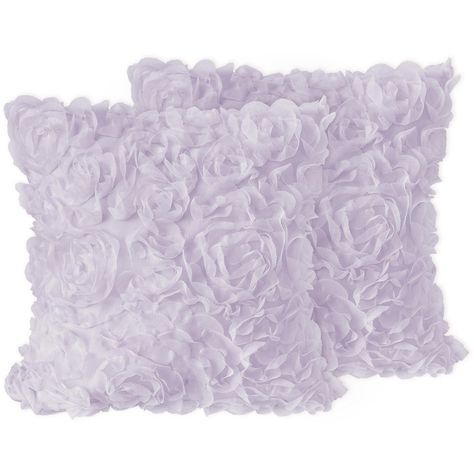 Lavender Purple Rose Collection Bring style and fashion into your home with these beautiful and unique decorative accent throw pillows. No need to buy a new sofa or bedroom suite just because you’re craving a change. Whether on a bed, chair, or sofa, these large throw pillows are a great and inexpensive way to get that instant makeover. *Please Note: These pillows are sold as a set of 2 - order as many as you need. Sweet Jojo Designs creates various coordinating room accessories and decor for al Light Purple Pillows, Lilac Dorm Room, Light Purple Room Decor, Lavender Room Ideas, Lavender Bedroom Decor, Purple Accent Pillows, Lavender Throw Pillows, Lavender Bedroom, Designs Room